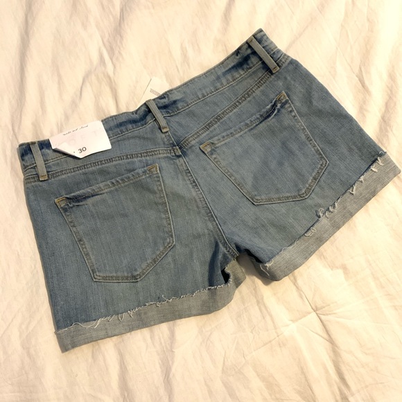 LOFT light wash distressed jean shorts - Picture 3 of 8